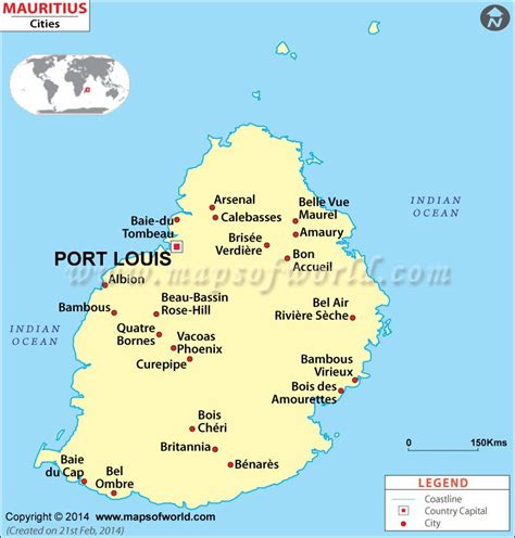 Distance between cities Mauritius .